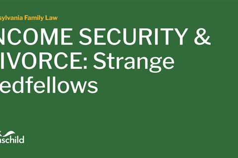 INCOME SECURITY & DIVORCE: Strange Bedfellows