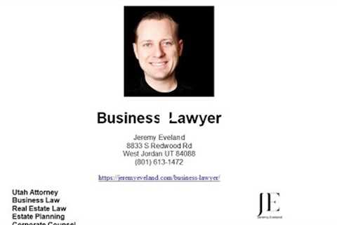 Harrisville UT Business Attorney Jeremy Eveland